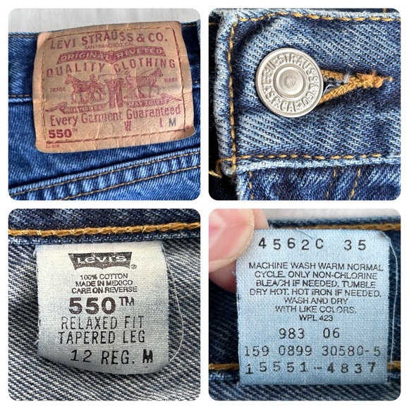 Levi's 550 Relaxed Fit Tapered Leg Distressed Jeans - Picture 11 of 16